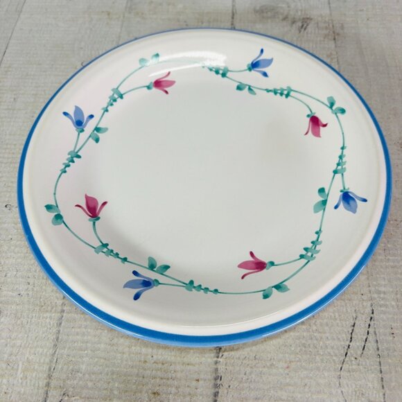 Savoir Vivre PORTOFINO BLUE JF 036 Pink Blue Flowers Ceramic Salad Plates Set 4 - Picture 8 of 16